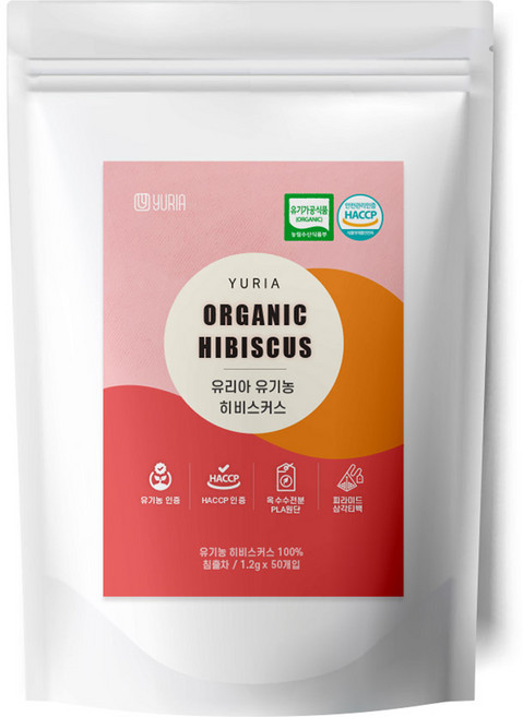 유리아 유기농 히비스커스 생분해 삼각티백, 1.2g, 50개입, 1개