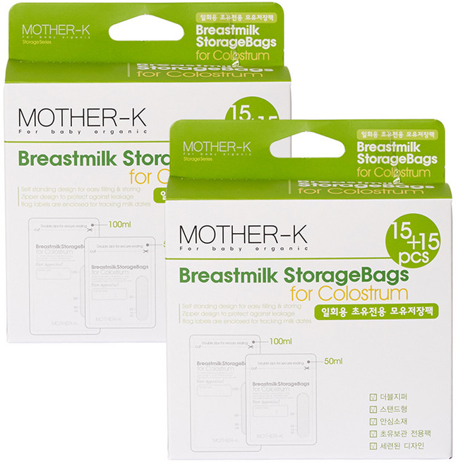 마더케이 일회용 초유전용 모유저장팩 100ml + 50ml 세트, 30매, 2세트