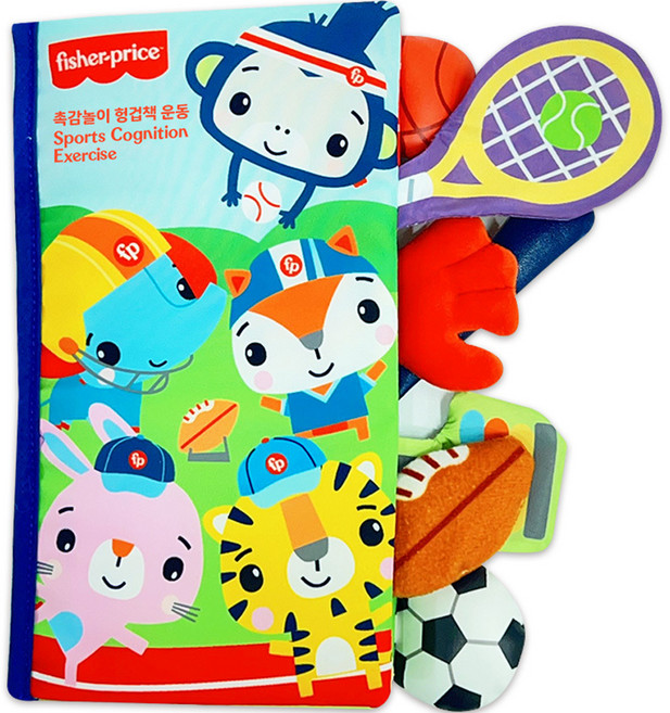 fisher-price 費雪 嬰幼兒感官遊戲運動布書, 混合顏色, 1個