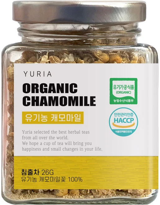 유리아 캐모마일차 유리병 컬렉션, 26g, 1개입, 1개 - 쿠팡