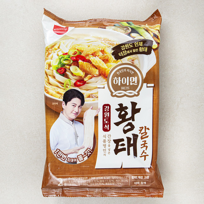 삼립 하이면 강원도식 황태 칼국수 2인분, 366g, 1개