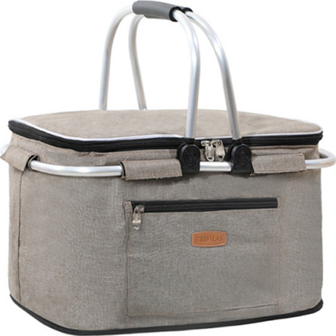 소니오 야외활동 피크닉 바구니 가방 더블핸들 35L, 1단, 15 브라운