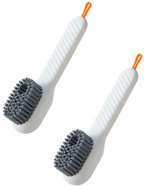 더자카 올인원 다용도 운동화 청소솔 4.5 x 17 cm, 화이트, 2개