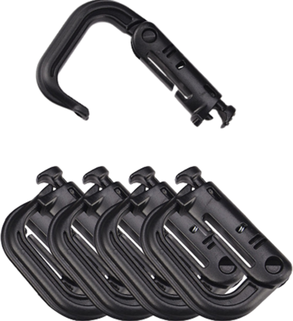 로이윙 플라스틱 D형 카라비너, 블랙, 5개