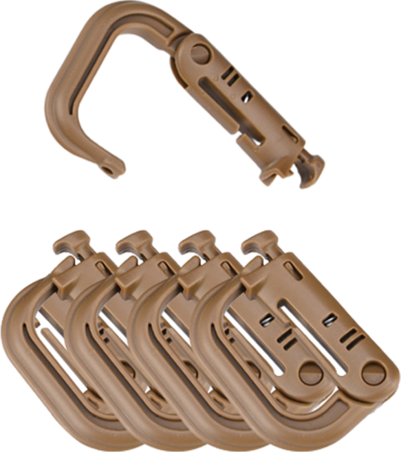 로이윙 플라스틱 D형 카라비너, 브라운, 5개