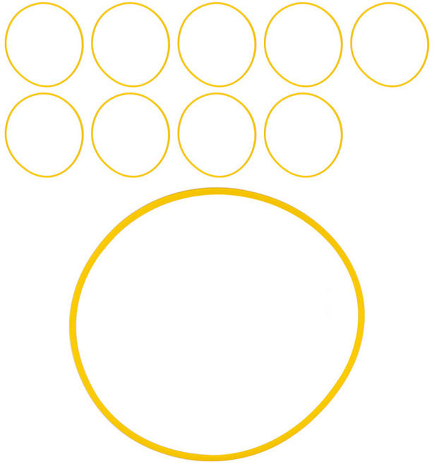 키친유 식판 실리콘 기본형, 10개, 옐로우