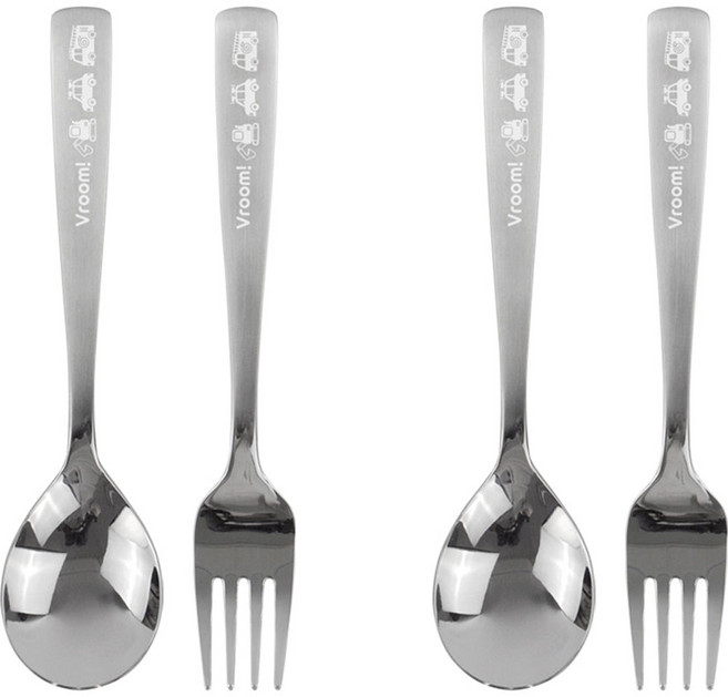 부릉부릉 스텐 베이직 스푼 포크 세트, 스푼 2p + 포크 2p, 1세트
