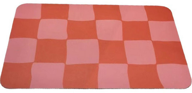 하이어리 규조토 체크 욕실 발매트, 08, 1개