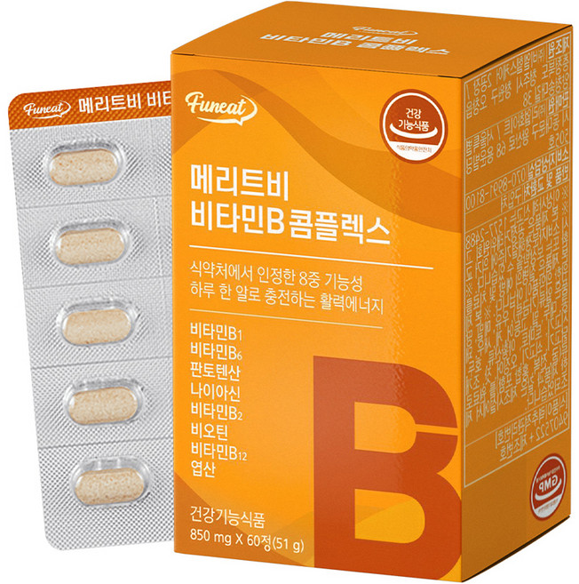 퍼니트 메리트비 비타민B 콤플렉스 51g, 60정, 1개