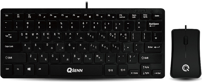 QSENN 迷你鍵盤 + 滑鼠 + 鍵盤膜組合, KM6000, 混合色, 標準型