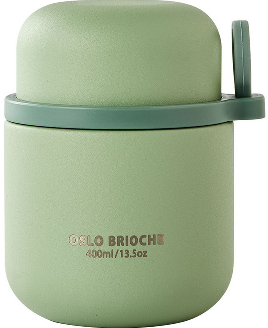 오슬로 브리오슈 스테인리스 스틸 316 보온 도시락 푸드자, 그린, 400ml, 1개