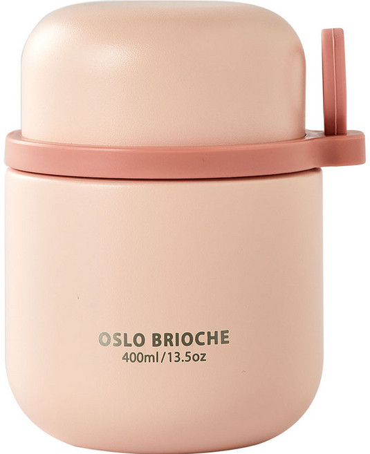 오슬로 브리오슈 스테인리스 스틸 316 보온 보냉 푸드자, 핑크, 400ml, 1개