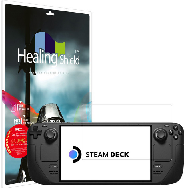 힐링쉴드 밸브 스팀덱 9H 액정보호 강화유리필름 세트, 1세트