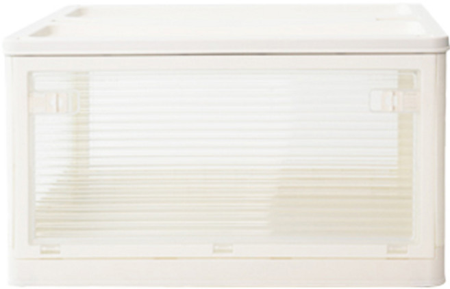 팬물산 이지수납 개방형 폴딩 리빙박스 84L, 아이보리, 1개