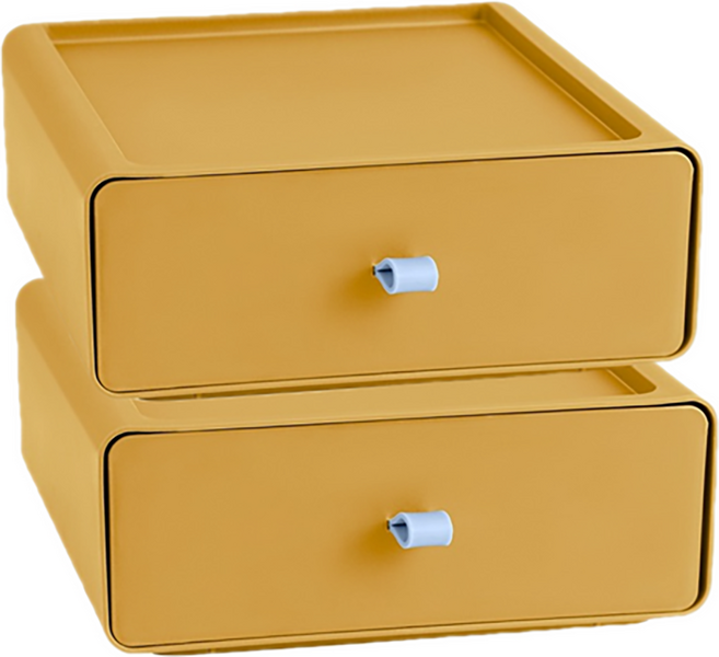 착한살림 슬라이드 컬러 수납함, 머스타드, 2개