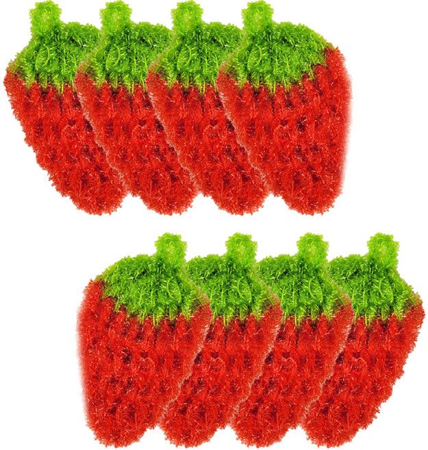 월드크린 두툼 아크릴 수세미 딸기, 8개입, 1개