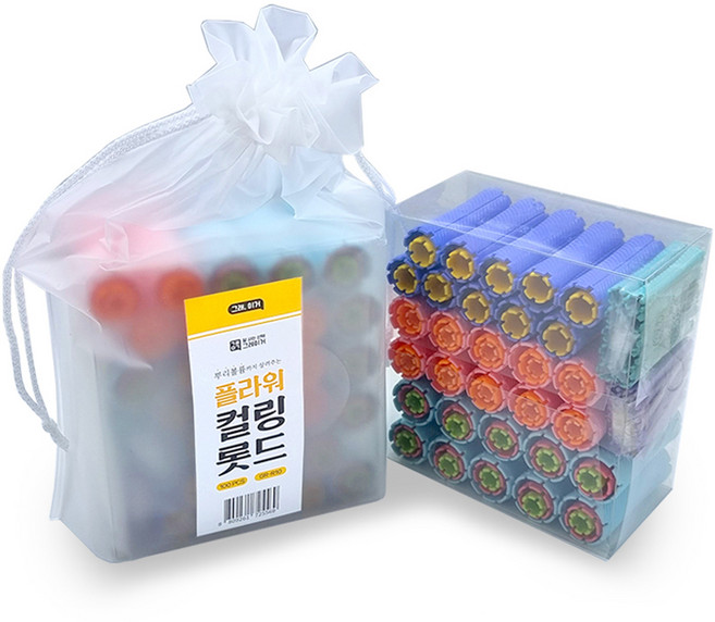 그레이거 플라워 컬링 롯드 GR-R10, 오렌지, 그린, 옐로우, 핑크, 블루, 퍼플, 민트, 1개