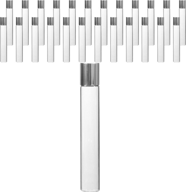 강군샵 롤온 향수 용기 10ml, 25개, 실버 + 투명