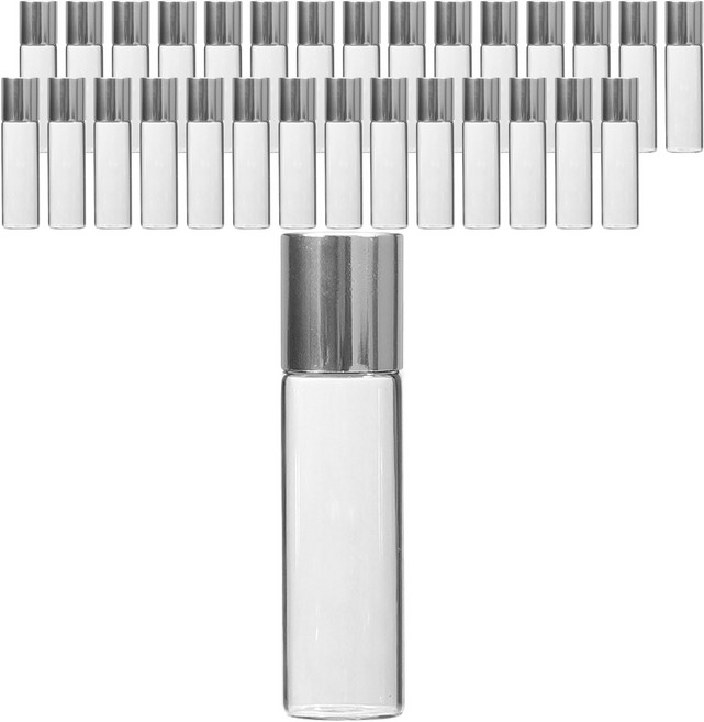 강군샵 롤온 향수 공병 5ml, 30개, 실버(캡) + 투명(용기)