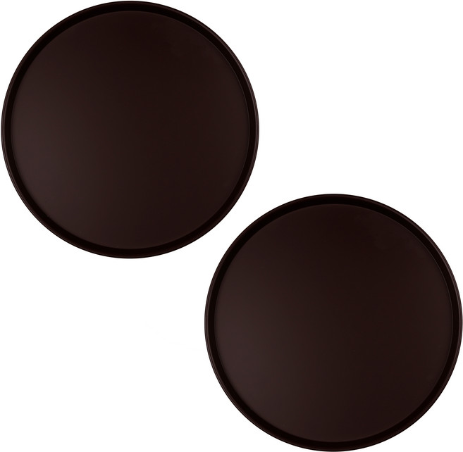 플라라 논슬립 원형 메탈 트레이 2p, 09 초코 브라운
