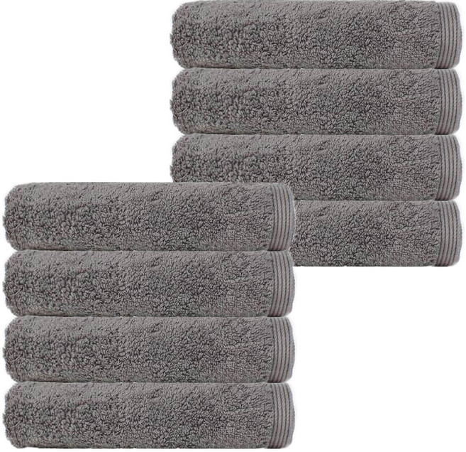 송월타월 고중량 헤비무지 수건 190g 30수 코마사, 그레이, 8개