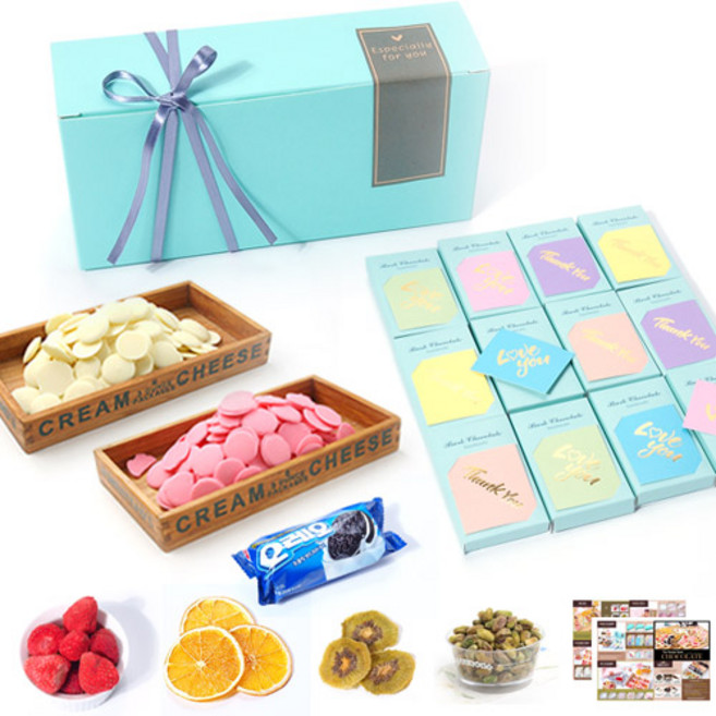 마당발 바크 초콜릿 400g + 데코용품 + 포장용품 만들기 세트, 마당발 바크 초콜릿 만들기 세트 + 데코용품 + 포장용품, 1세트