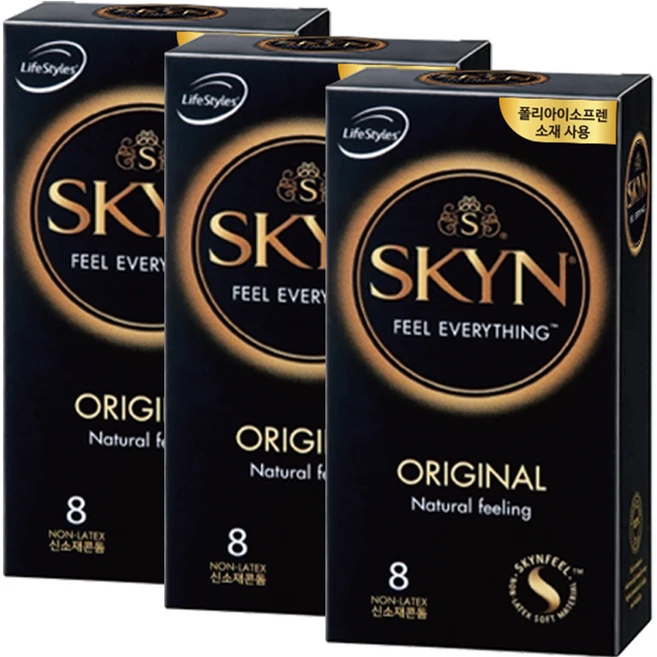 SKYN 남성용 일반형 콘돔, 8개입, 3개 - 쿠팡