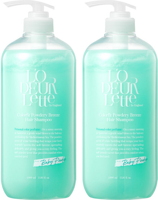 로더렛 인 잉글랜드 컬러핏 샴푸 베이비파우더향, 1L, 2개
