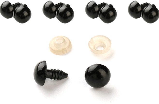 나사형 인형눈 단추 10mm 10p, 10개, 블랙