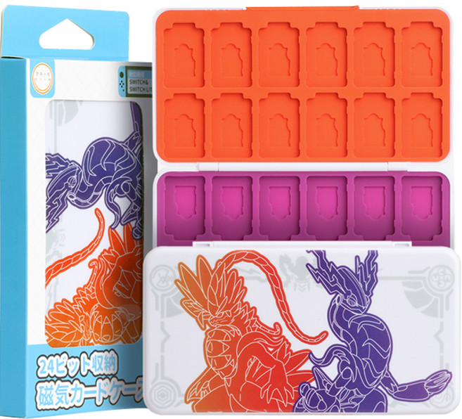 아키토모 닌텐도 스위치 게임 카드 스칼렛 바이올렛 테마 24칸 케이스 화이트, 1개