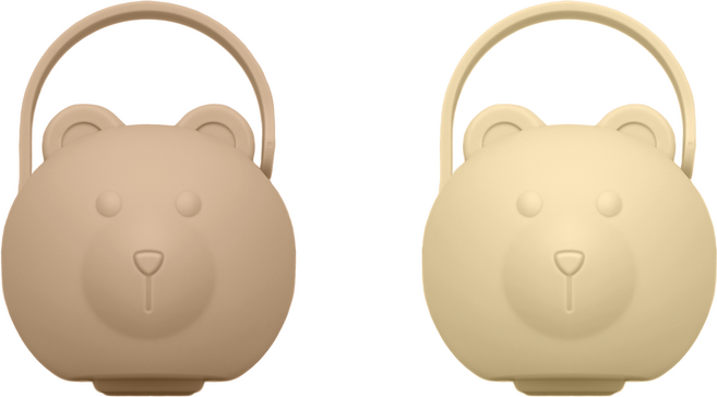 티지엠 곰돌이 노리개 젖꼭지 보관 케이스, 탠 브라운 + 베이지, 2개