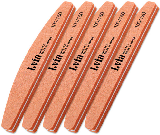 엘비아 100/150 반달 손톱 샌딩파일, 5개, 오렌지