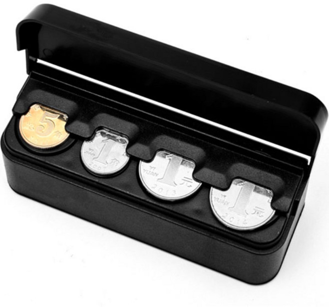 원이네 차량용 저금통 동전보관함, 블랙, 1개