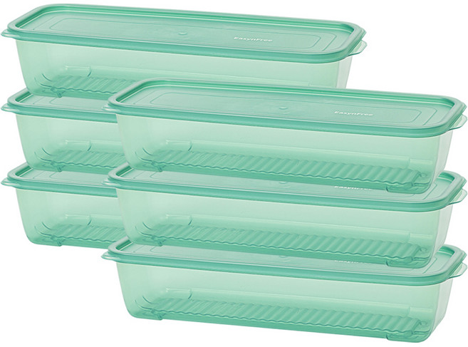 이지앤프리 튼튼이 웨이브킵 냉동실 정리용기 2000ml, 6개, 1세트