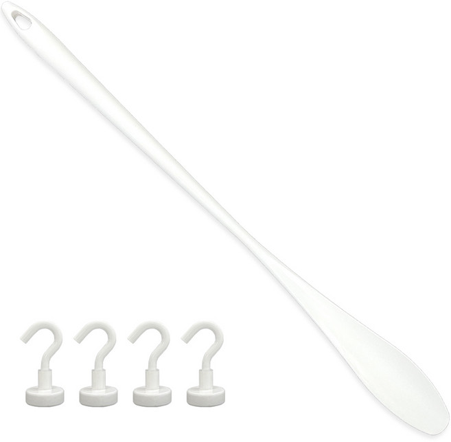 비에스 롱 자석 구두 주걱 헤라 + 초강력 자석 고리 후크 4p 세트, 화이트, 1세트