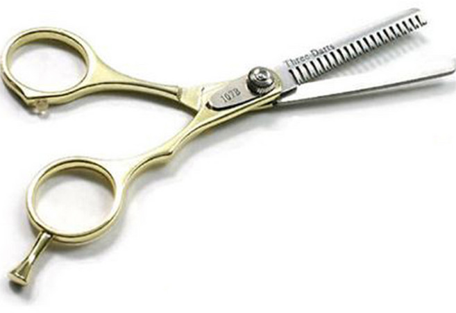 두림스 전문 고급 미용실 컷트 이발 가정용 헤어 숱 가위, 골드, 1개