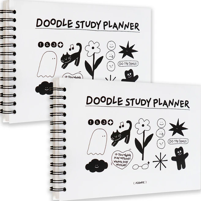 아이코닉 두들 스터디플래너 2p, White, 1세트 - 쿠팡