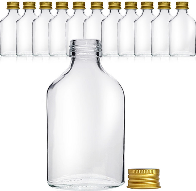 미르코리아 유리병 위스키 미니 사각 골드, 100ml, 12개