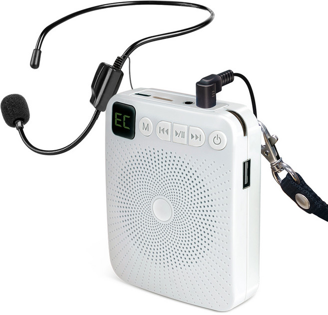 코시 유선 강의용 휴대용 가이드 마이크 앰프, AM4078MKBT, 화이트