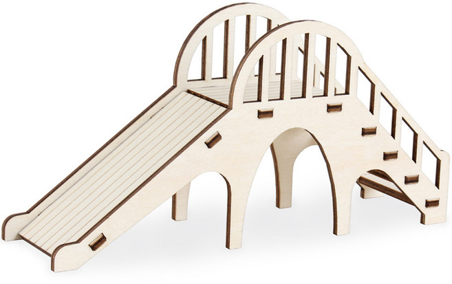 영공방 햄스터 놀이터 시리즈 미끄럼틀 목재 조립 키트, 8피스, 혼합색상, 1개