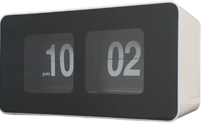 로이윙 플립 레트로 탁상 시계, 블랙 + 화이트