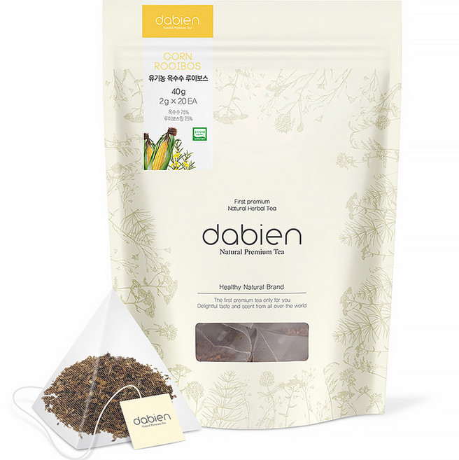 다비앙 유기농 옥수수 루이보스티 생분해티백, 2g, 20개입, 1개