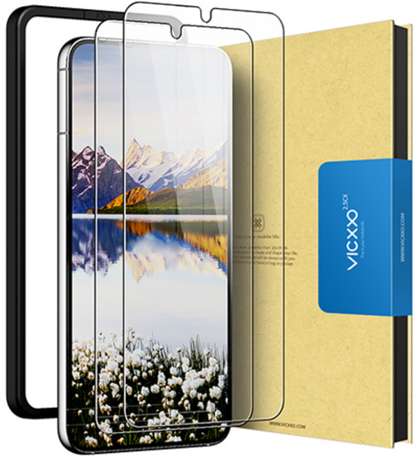 빅쏘 갤럭시 강화유리 휴대폰 액정보호필름 2매 + 부착가이드, 1세트