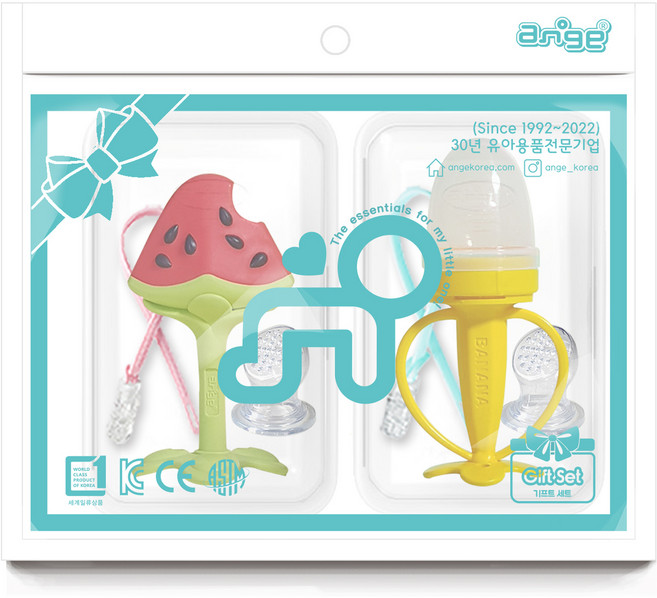 앙쥬 국내 제조 3D 수박 치발기 + 바나나 과즙망 세트, 1개