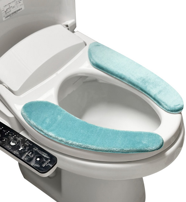 메모리폼 극세사 변기커버 M, 스카이블루, 1개