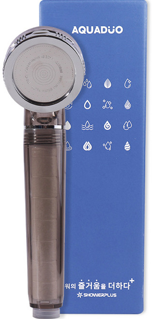 아쿠아듀오 수압상승 필터샤워기 블랙 SF-300A, 1개