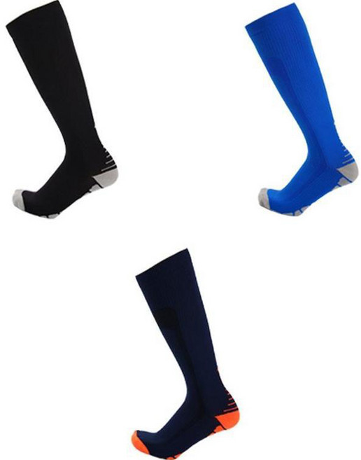 SNF 컬러풀 Performance 축구양말 3켤레 세트, 16(블랙 + 그레이, 파랑 + 형광 무늬, 네이비 + 주황), 1개