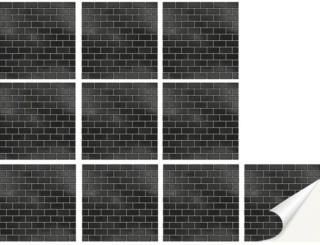 P31 3D馬賽克磁磚壁貼 10入, 混色