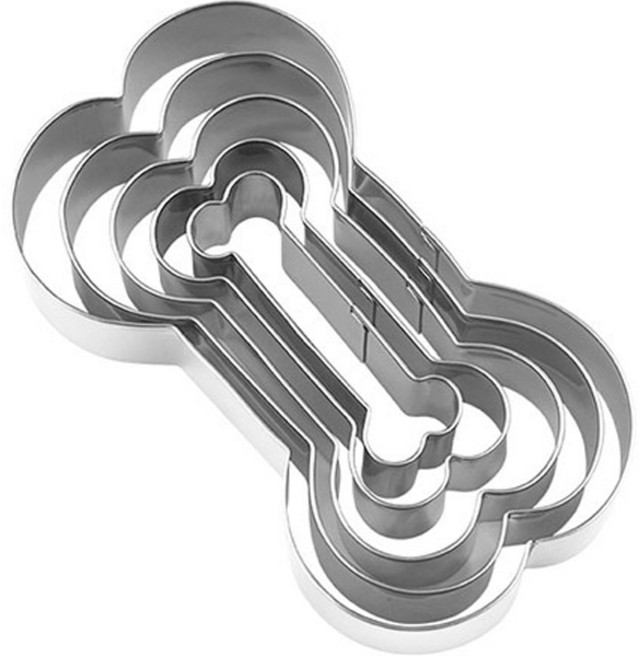 스텐 뼈다귀모양 쿠키커터 5종 MP135, 1세트