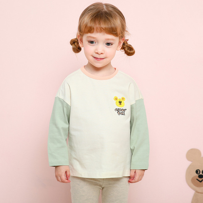 밀크마일 아동용 둥근 달빛 곰도리 나글란 티셔츠